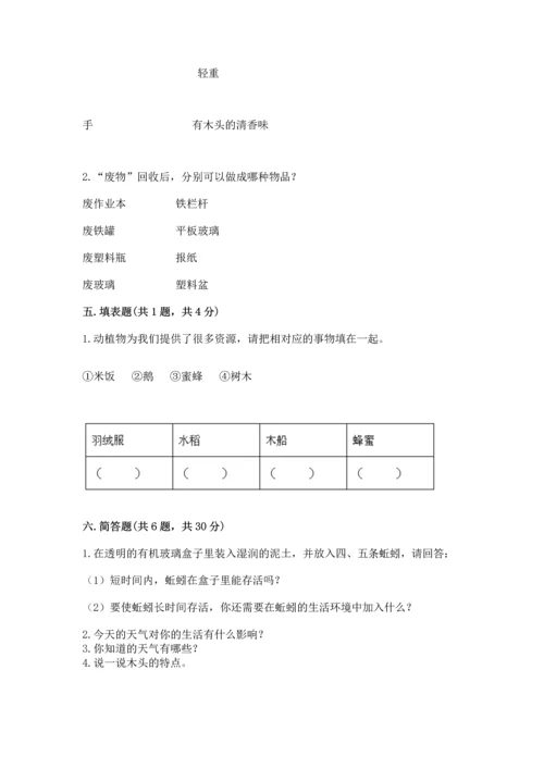 教科版二年级上册科学期末测试卷及下载答案.docx