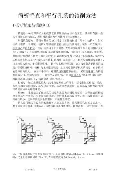 简析垂直和平行孔系的镇削方法