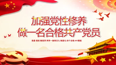 加强党性修养做合格党员总结党课党支部PPT
