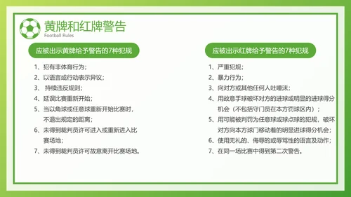 绿色风足球比赛规则介绍宣传PPT模板