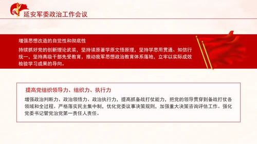 延安军委政治工作会议新时代政治建军方略十个明确党课PPT课件