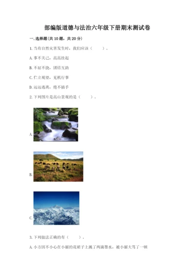 部编版道德与法治六年级下册期末测试卷及参考答案（综合卷）.docx