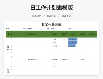 日工作计划表模版