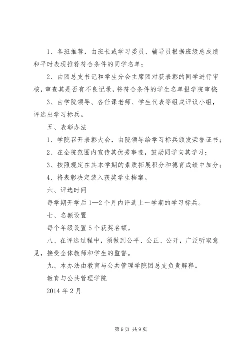 五四小学学习标兵评选方案.docx