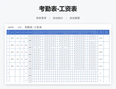 考勤表-工资表