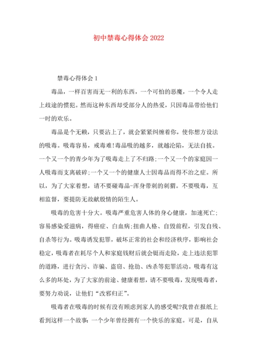 初中禁毒心得体会2022.docx