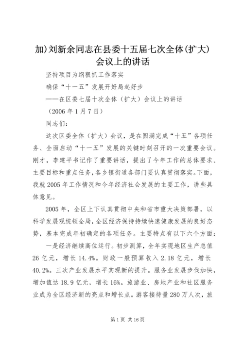 加)刘新余同志在县委十五届七次全体(扩大)会议上的讲话 (3).docx