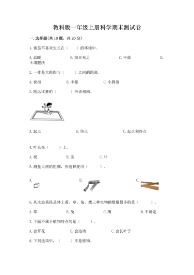 教科版一年级上册科学期末测试卷精品加答案.docx