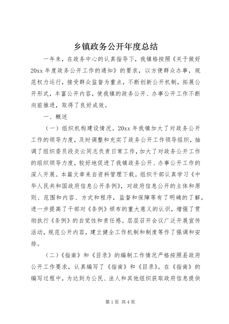 乡镇政务公开年度总结.docx