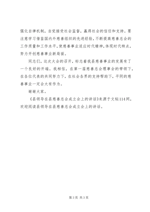县领导在县慈善总会成立会上的讲话.docx