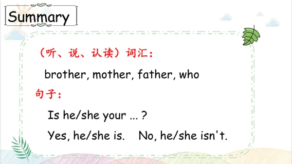 Unit 2  My family Part B Let's talk&Let's play 课件 
