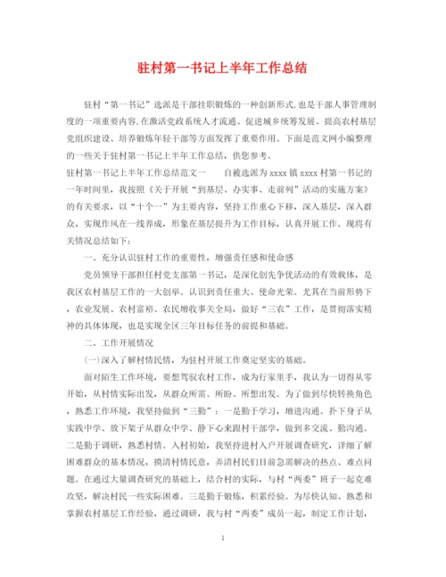精编之驻村第一书记上半年工作总结.docx