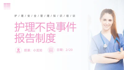 粉色简约商务护理不良事件报告制度护理安全教育PPT模板
