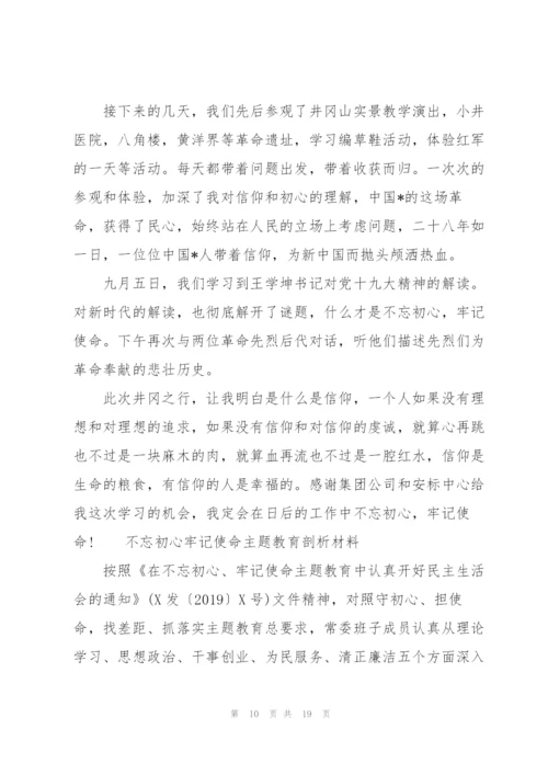 [不忘初心 牢记使命 主题教育]不忘初心牢记使命主题教育剖析材料.docx