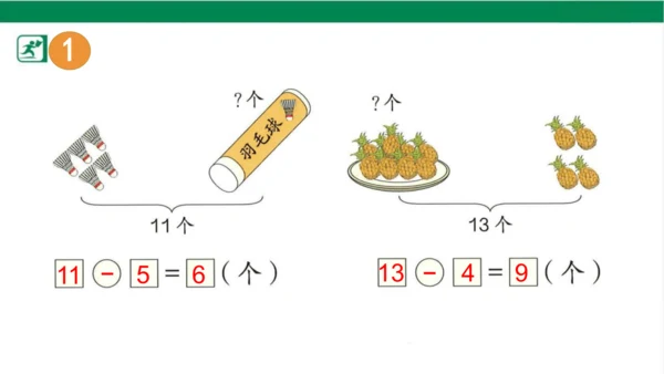 人教版（2023春）数学一年级下册2.6  十几减几的练习课课件（17张PPT)