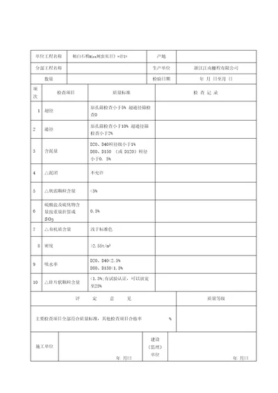 水利水电工程质量评定表1