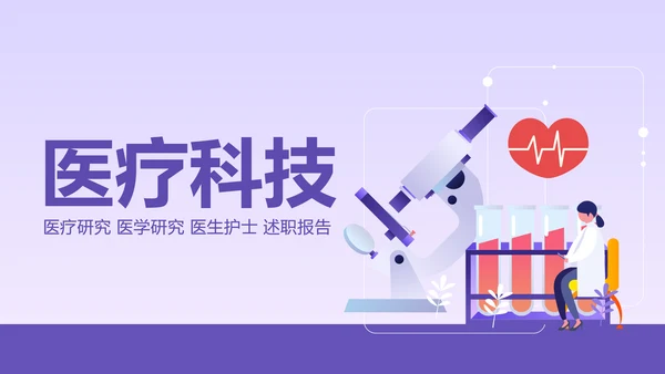 现代医疗科技医生护士述职报告医疗报告PPT