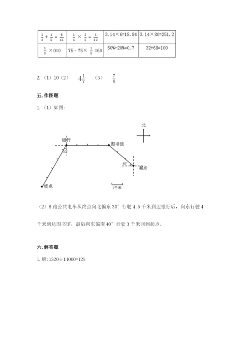 人教版小学六年级上册数学期末测试卷带解析答案.docx