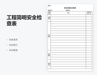 工程简明安全检查表