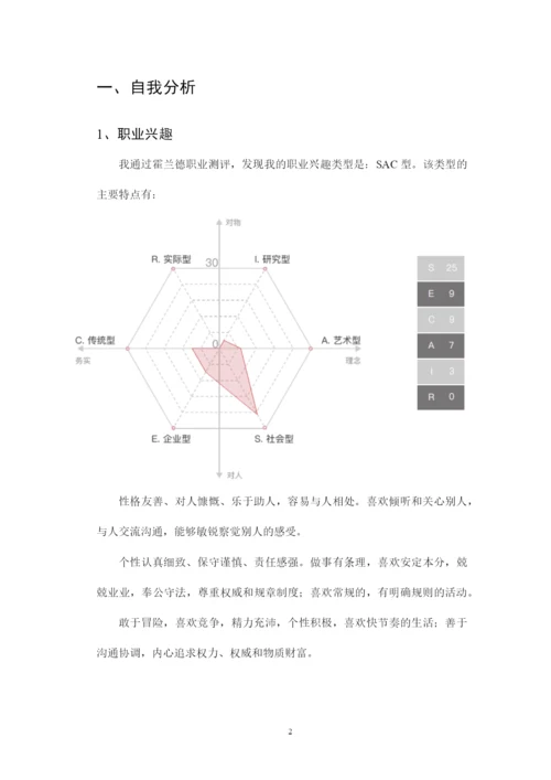 13页4100字市场营销专业职业生涯规划.docx