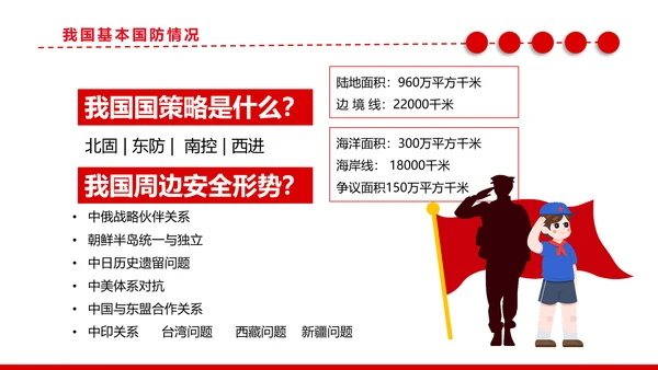 加强国防教育党政风党课PPT课件模板