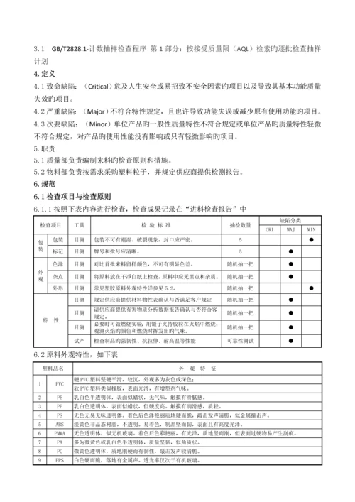 塑胶原料检验规范.docx