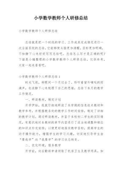 小学数学教师个人研修总结_2.docx