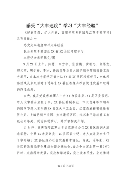 感受“大丰速度”学习“大丰经验”.docx