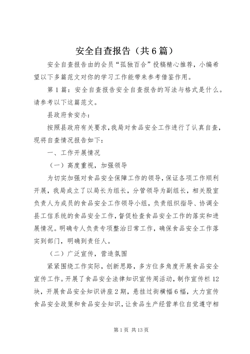 安全自查报告（共6篇）精编.docx