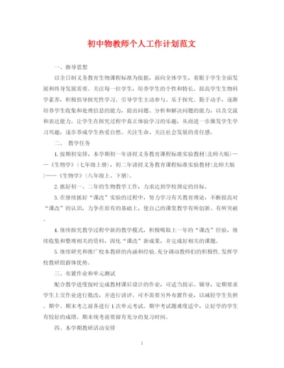 精编之初中物教师个人工作计划范文.docx