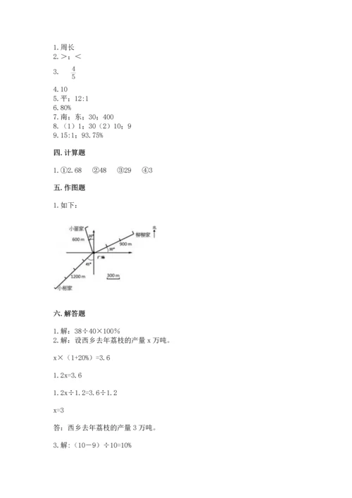 人教版六年级上册数学期末测试卷附答案（a卷）.docx