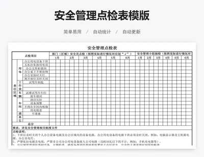 安全管理点检表模版