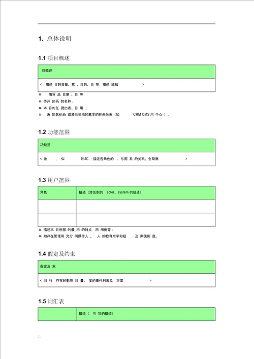 产品需求文档模板PRD