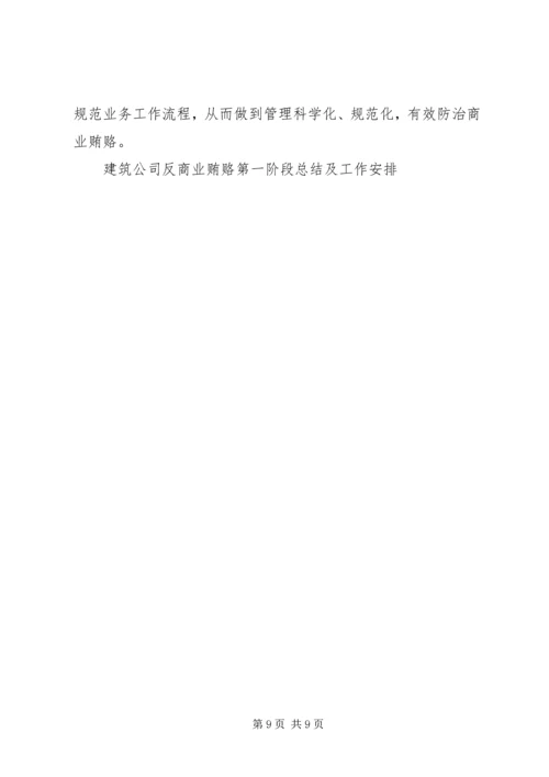 建筑公司反商业贿赂第一阶段总结及工作安排 (8).docx