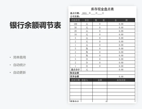 银行余额调节表