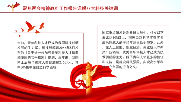 聚焦两会精神政府工作报告详解八大科技关键词ppt课件