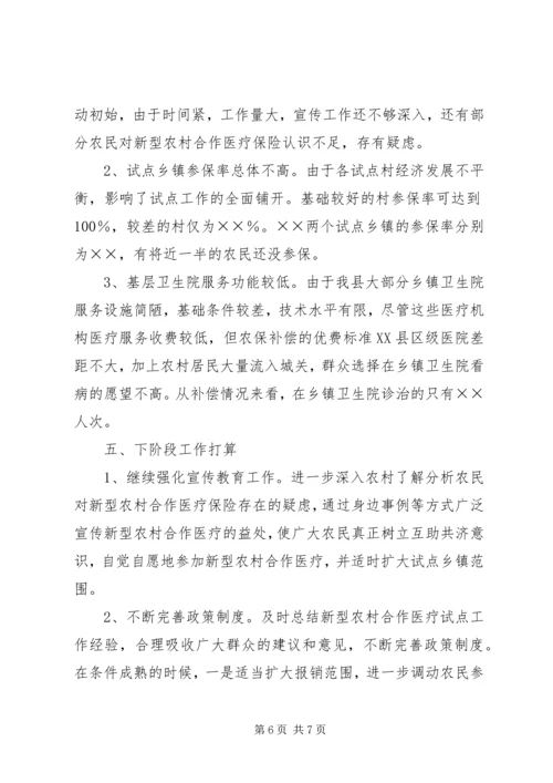 县新型农村合作医疗保险工作运行情况汇报 (2).docx