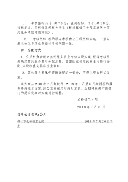 家庭医生签约资金考核方案.docx