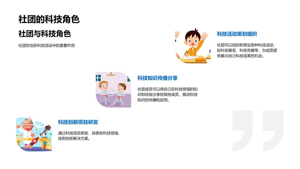 科技创新与社团活动PPT模板