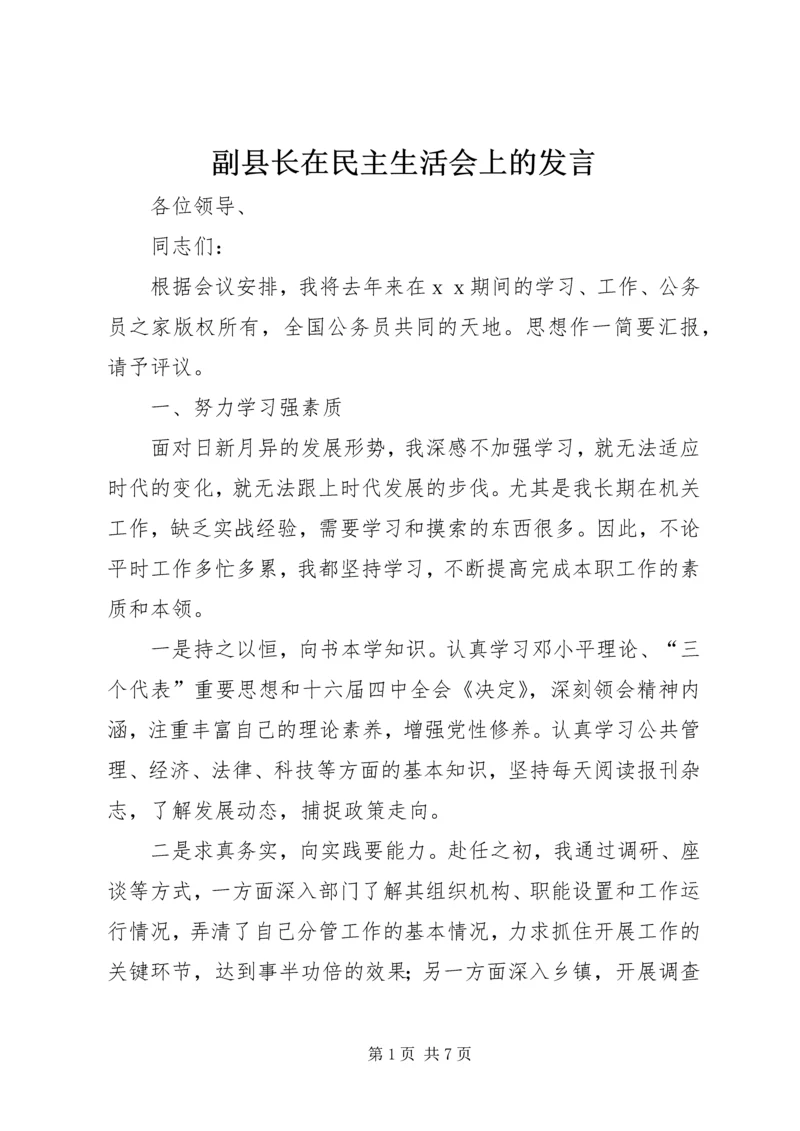 副县长在民主生活会上的发言.docx