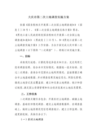 大庆市第二次土地调查实施专业方案.docx