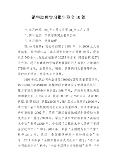 销售助理实习报告范文10篇.docx