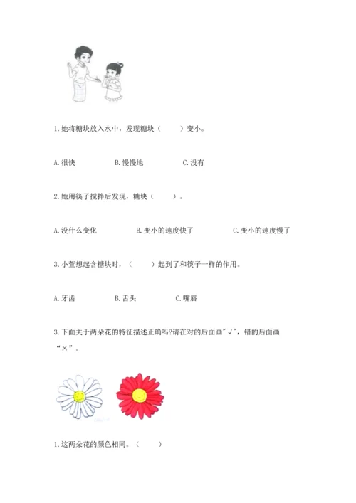 教科版一年级下册科学期末测试卷及参考答案（综合题）.docx