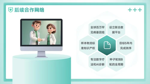 绿色3D风预防即治疗：医疗健康学术会议报告PPT模板