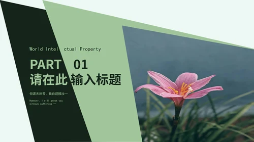 绿色清新画册风世界知识产权日PPT模板