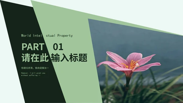 绿色清新画册风世界知识产权日PPT模板