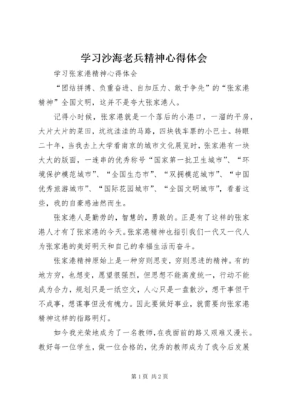 学习沙海老兵精神心得体会 (4).docx