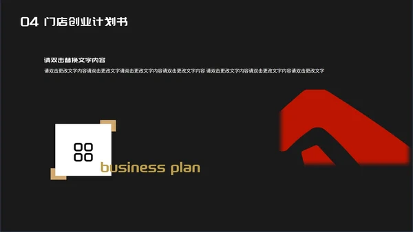 黑色时尚风门店创业计划书PPT模板
