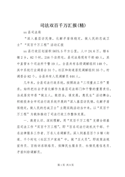 司法双百千万汇报(精).docx