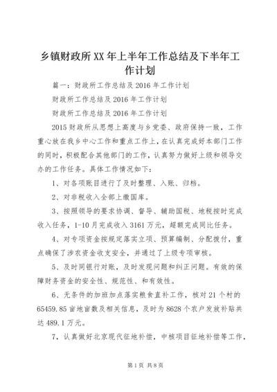 乡镇财政所某年上半年工作总结及下半年工作计划.docx